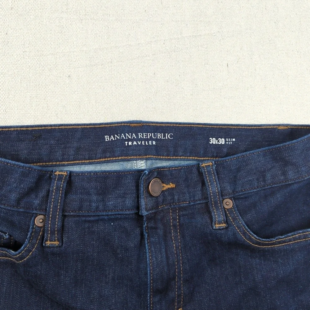 Banana Republic Jeans Mens 30x30 Blue Traveler Slim‎ Fit Casual